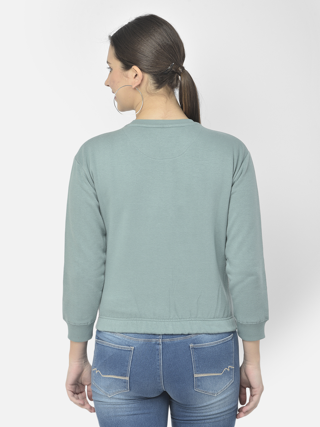 Numero Uno Women Graphic Print Green Sweat Shirt